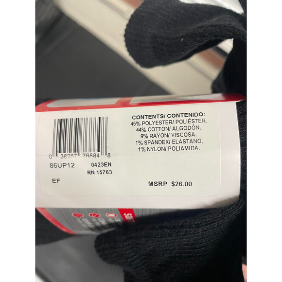 Men's Hanes 12 Pair Black Ankle Socks Size 6-12 - Picture 3 of 3
